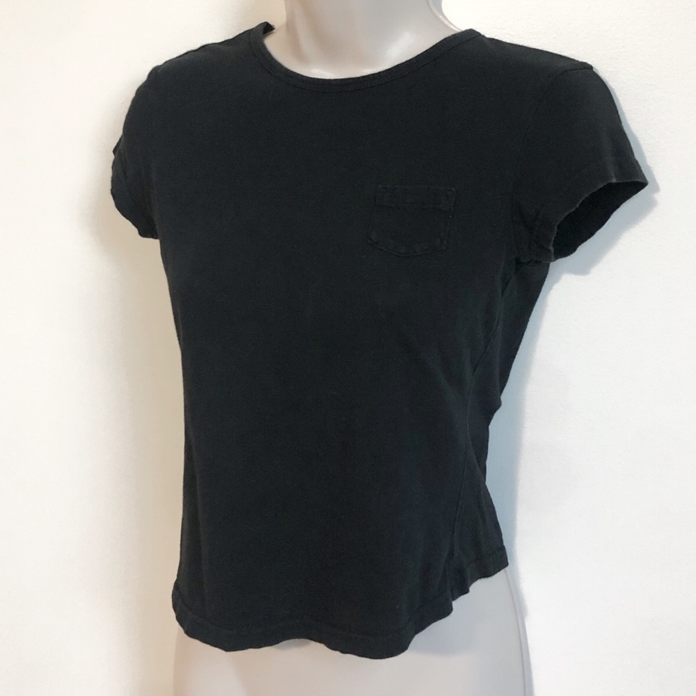 Express cotton cap sleeve black crop top xs - Picture 2 of 9
